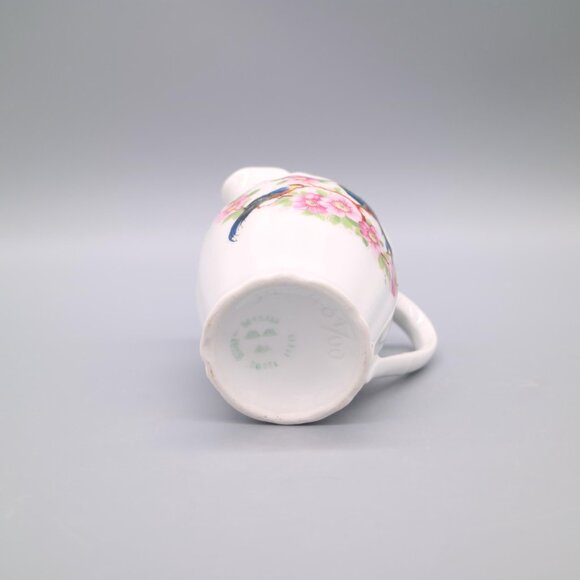 Vintage Fine German Porcelain Floral Design with Birds Creamer Mini Pitcher - Picture 5 of 6